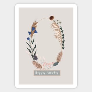 oval dried flowers and grasses Sticker